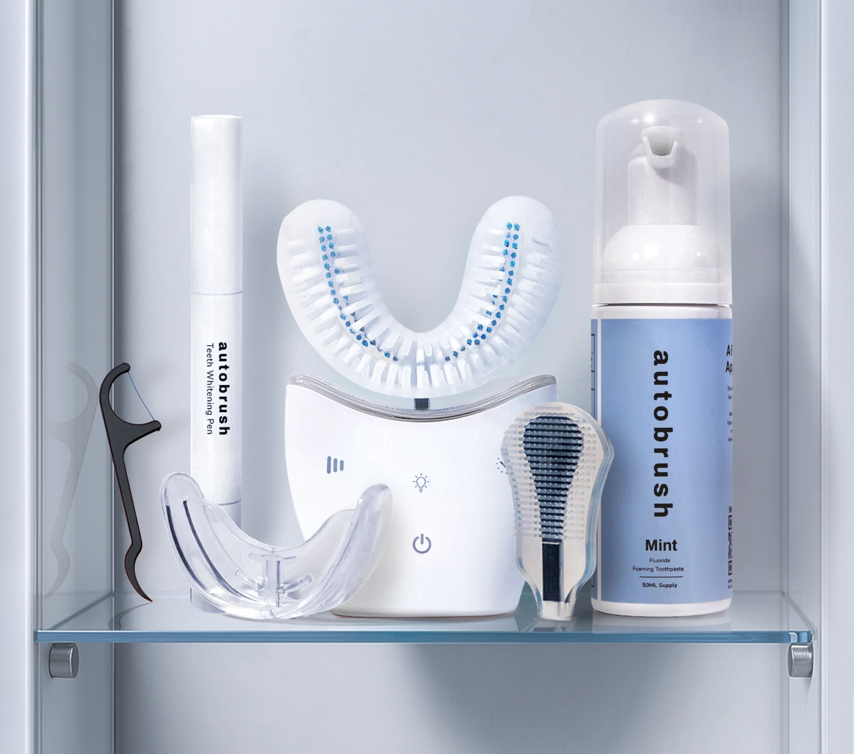 Autobrush Sonic Pro total package with whitening pen, tray, and accessories