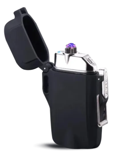 Black Lighter dual-arc plasma electric lighter with camouflage case