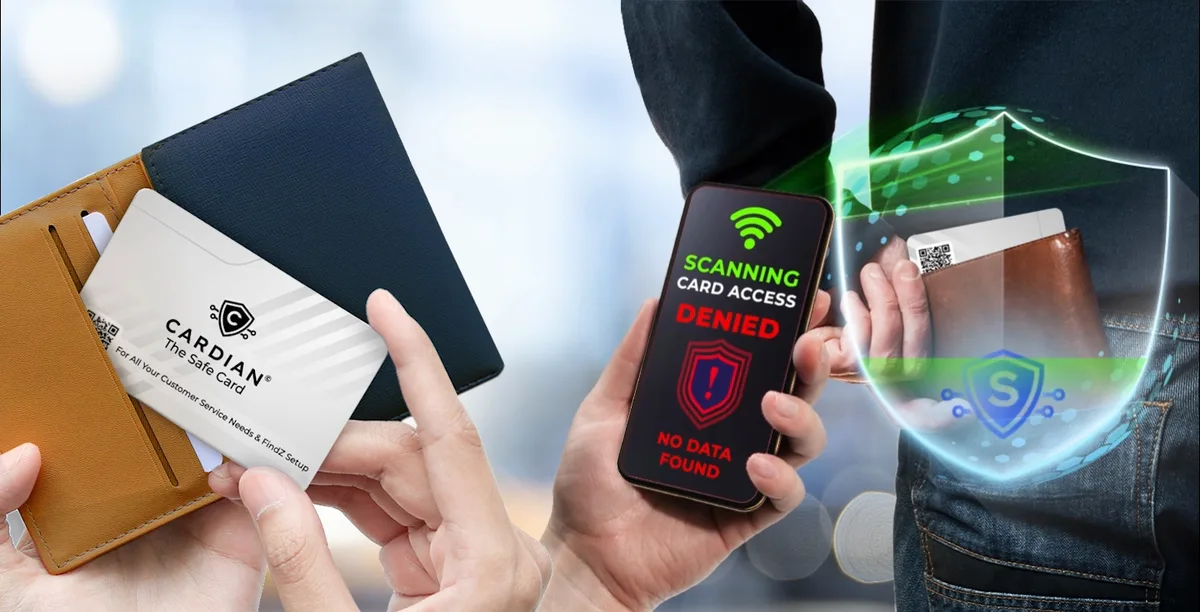 Commuter on a crowded subway platform with wallet RFID card