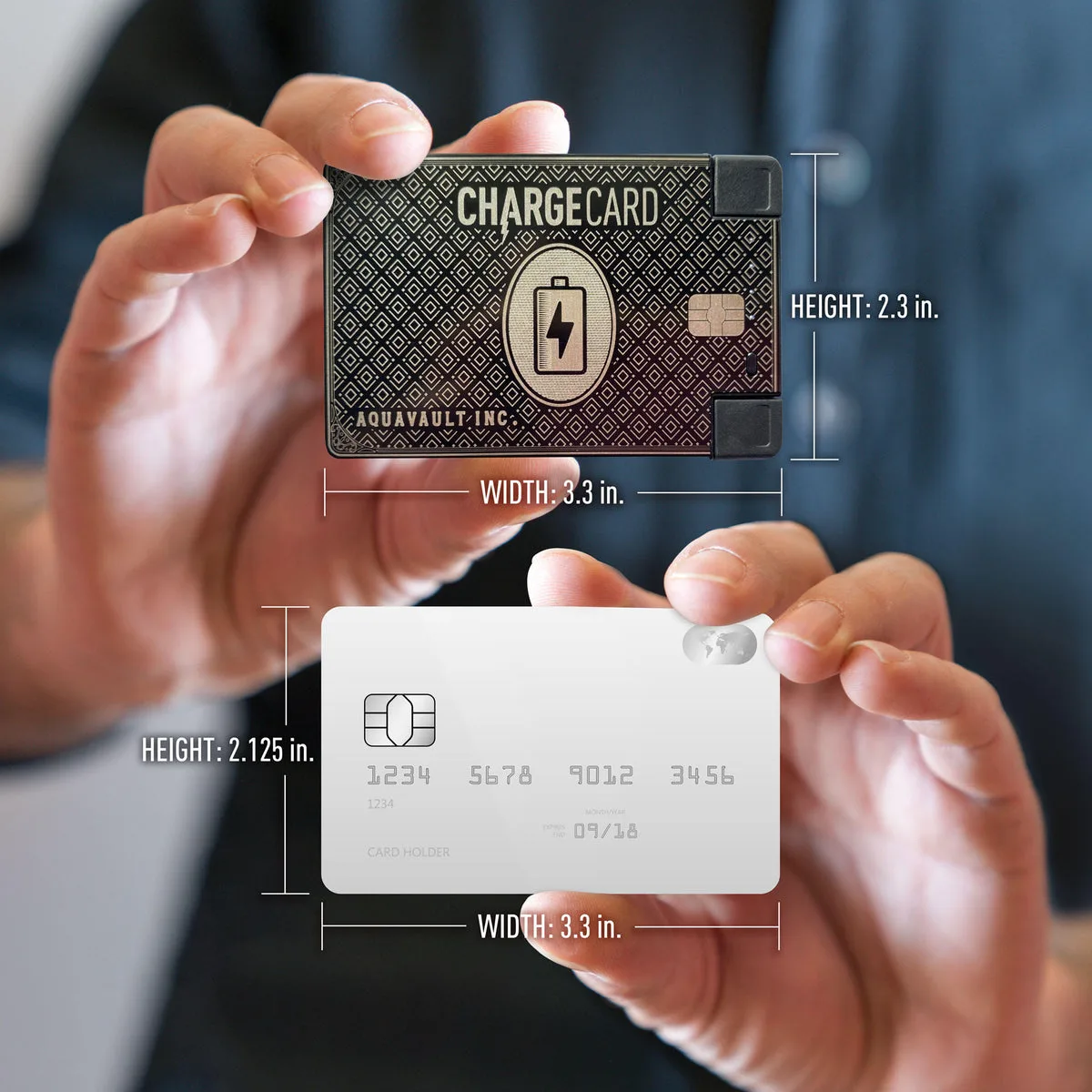 ChargeCard carried in a wallet beside credit cards