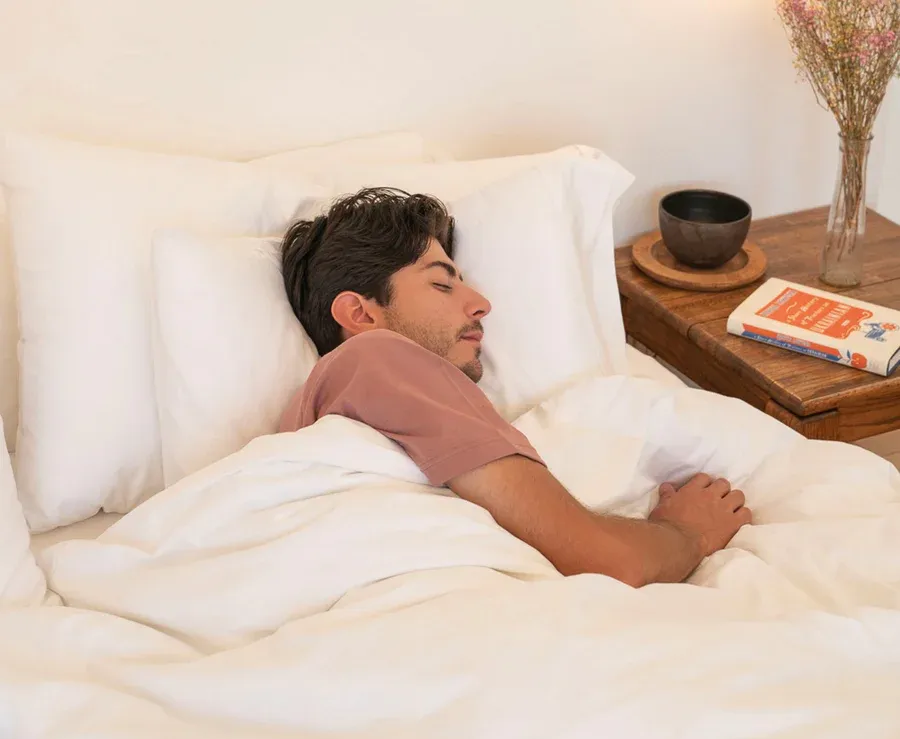 FluffCo Zen Pillows on a bedroom bed for hotel-quality sleep