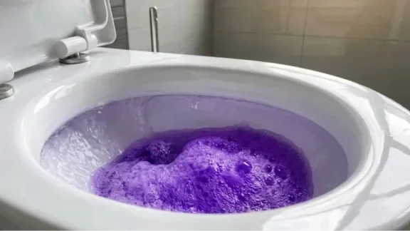 Fuugu bleach-free foaming toilet cleaner pouches on a bathroom shelf