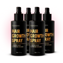 HaloGrow four-bottle bundle shown on checkout for multi-month supply