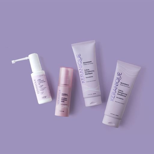 Keranique Lift and Repair spray adds volume and protects thinning hair from heat damage
