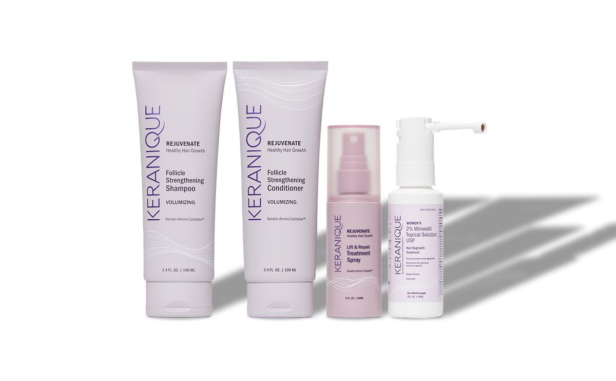 Keranique Hair Regrowth System — 4-piece kit with minoxidil treatment for women