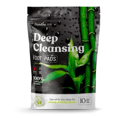 Nuubu Deep Cleansing Foot Pads pouch — 10 overnight herbal pads